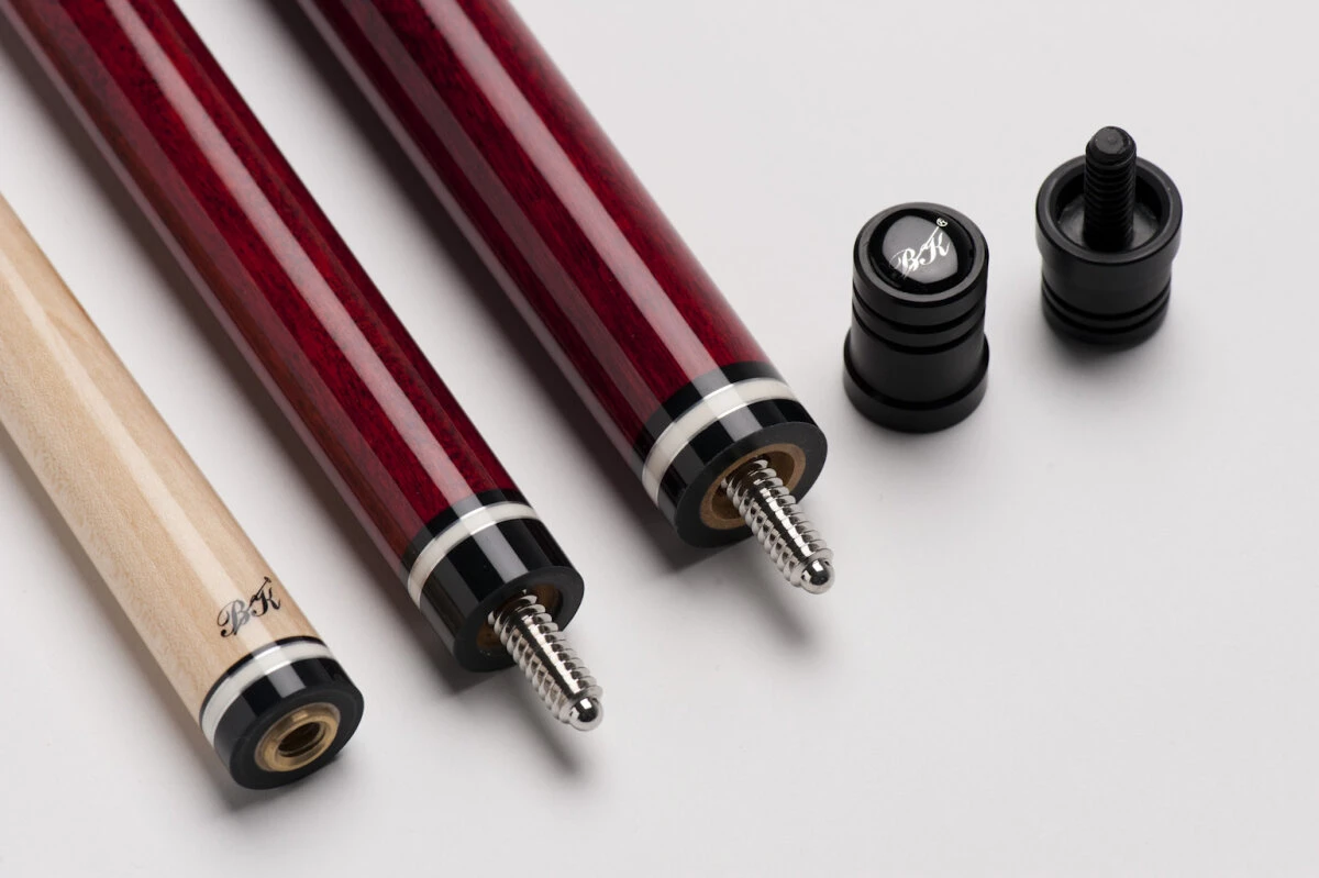 BK BBJ-002 Break/Jump-Queue Für Poolbillard, Bordeauxrot, Mit Lackiertem Griffbereich Und Kunststoff-Pommeranze – Bild 3