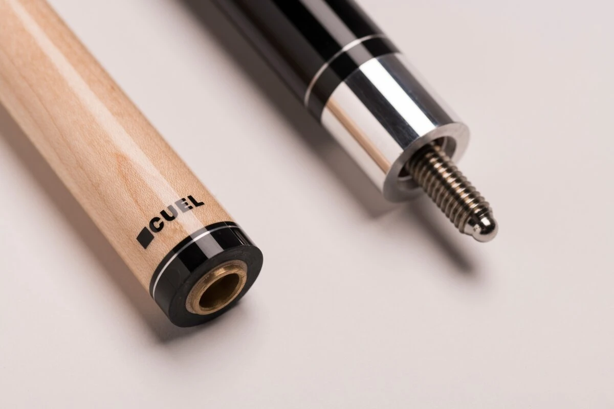 CUEL BE0-029 Billard-Queue Für Poolbillard, 2-teilig, Mit Klebeleder, Vollholz-Oberteil, Leinen-Griffband, 5/16-18-Gewinde – Bild 3