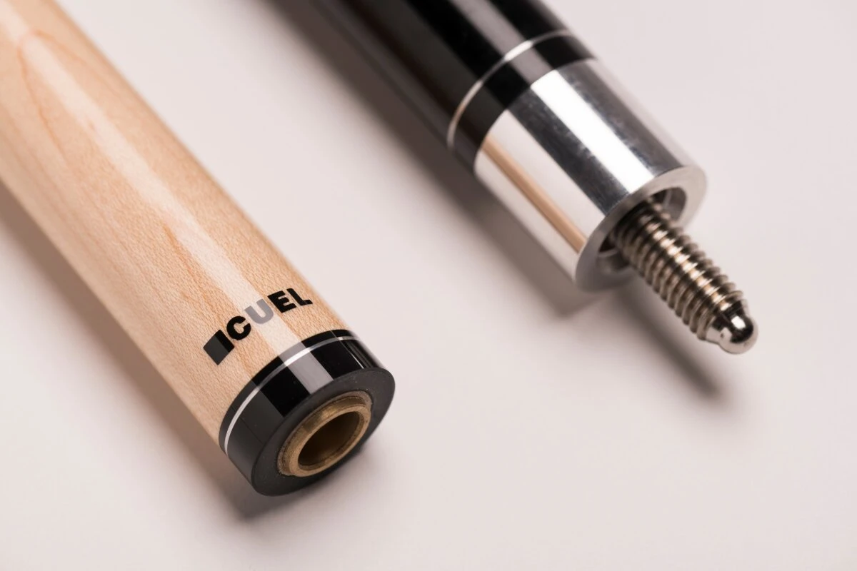 CUEL BE0-048 Billard-Queue Für Poolbillard, 2-teilig, Mit Klebeleder, Vollholz-Oberteil, Leinen-Griffband, 5/16x18-Gewinde – Bild 3