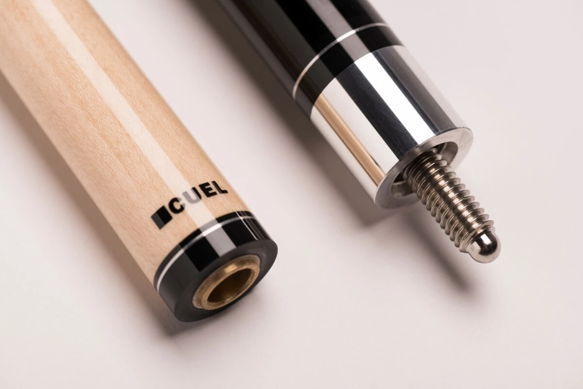 CUEL BE0-053 Billard-Queue Für Poolbillard, 2-teilig, Mit Klebeleder, Vollholz-Oberteil, Leinen-Griffband, 5/16-18-Gewinde – Bild 3