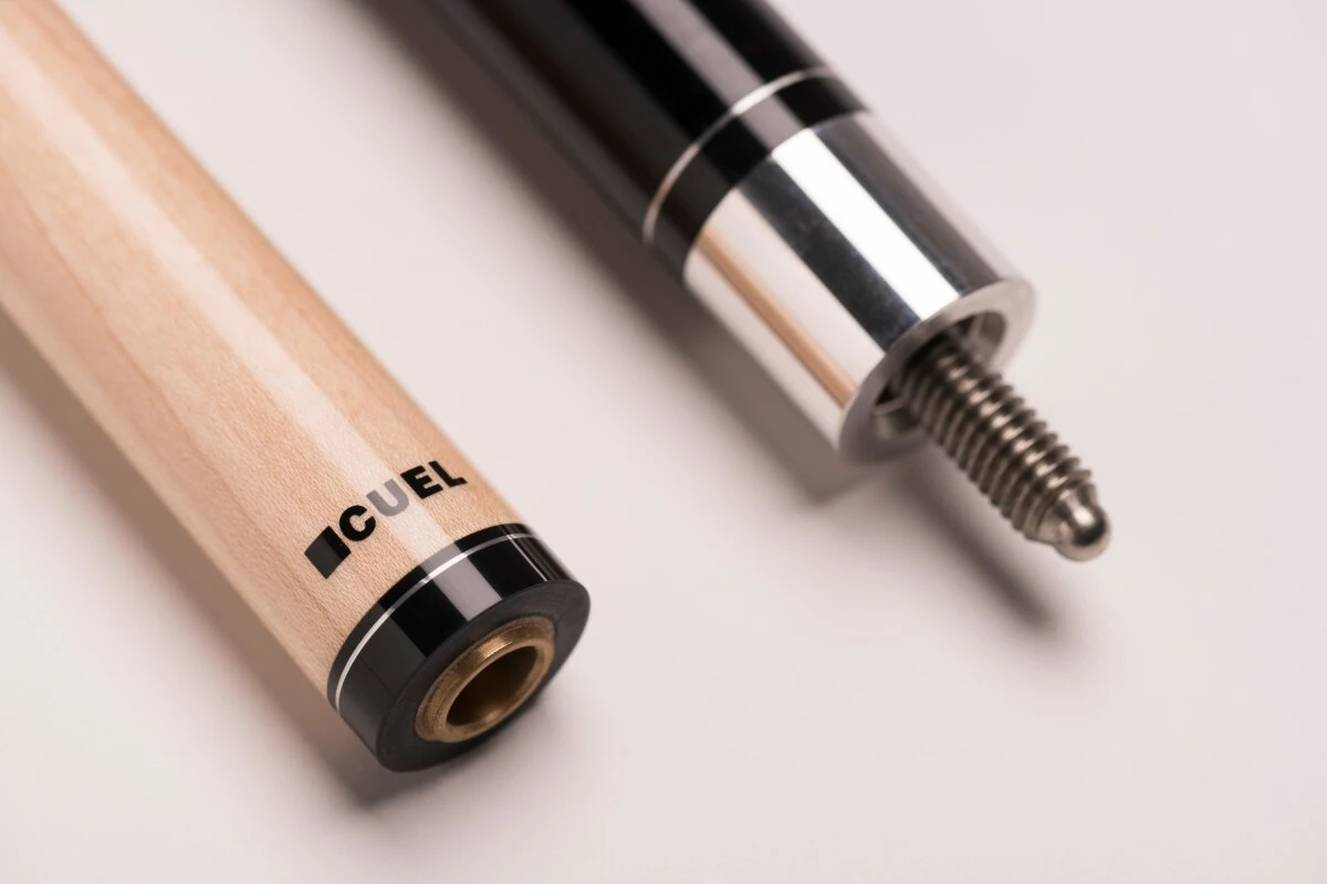 CUEL BE0-054 Billard-Queue Für Poolbillard, 2-teilig, Mit Klebeleder, Vollholz-Oberteil, Leinen-Griffband, 5/16-18-Gewinde – Bild 3