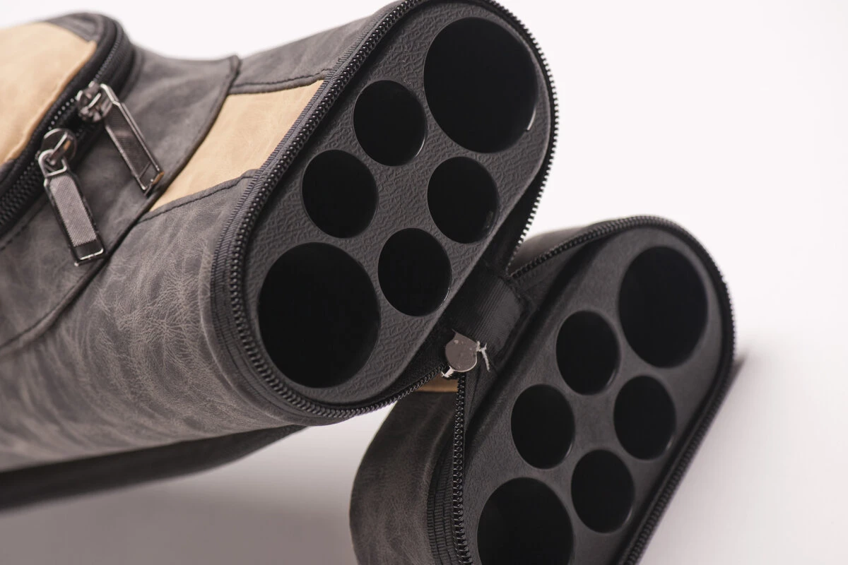 CUEL Billard-Köcher Suede Brown (2020) 2/2 Für Pool-Billard-Queues, Aus Kunst-Wildleder, Mit Schultergurt, Tragegriff Und Zwei Seitentaschen Für Billardzubehör – Bild 6