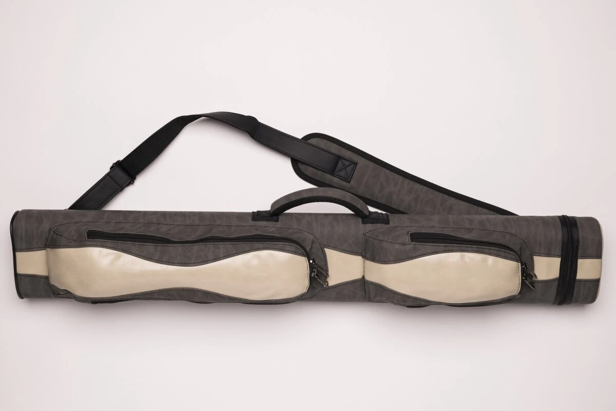 CUEL Billard-Köcher Suede Grey 2/4 Für Pool-Billard-Queues, Aus Kunst-Wildleder, Mit Schultergurt, Tragegriff Und Zwei Seitentaschen Für Billardzubehör – Bild 2