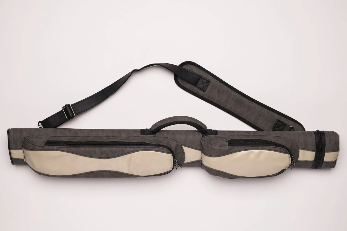 CUEL Billard-Köcher Suede Grey 2/2 Für Pool-Billard-Queues, Aus Kunst-Wildleder, Mit Schultergurt, Tragegriff Und Zwei Seitentaschen Für Billardzubehör – Bild 2