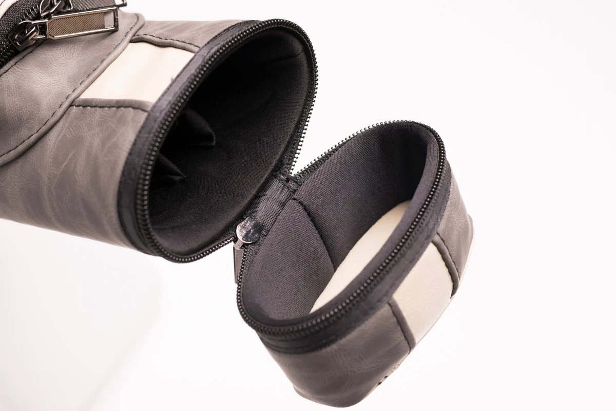 CUEL Billard-Köcher Suede Grey 2/2 Für Pool-Billard-Queues, Aus Kunst-Wildleder, Mit Schultergurt, Tragegriff Und Zwei Seitentaschen Für Billardzubehör – Bild 3