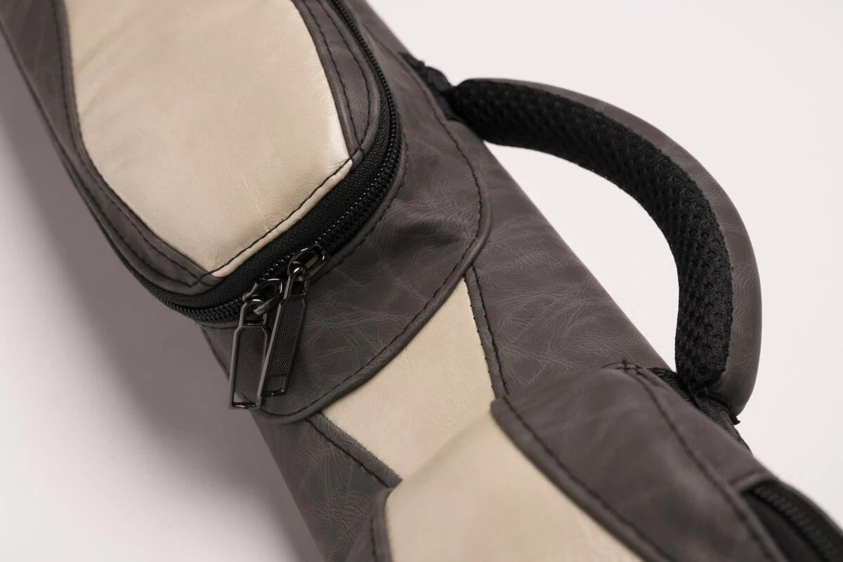 CUEL Billard-Köcher Suede Grey 2/2 Für Pool-Billard-Queues, Aus Kunst-Wildleder, Mit Schultergurt, Tragegriff Und Zwei Seitentaschen Für Billardzubehör – Bild 4