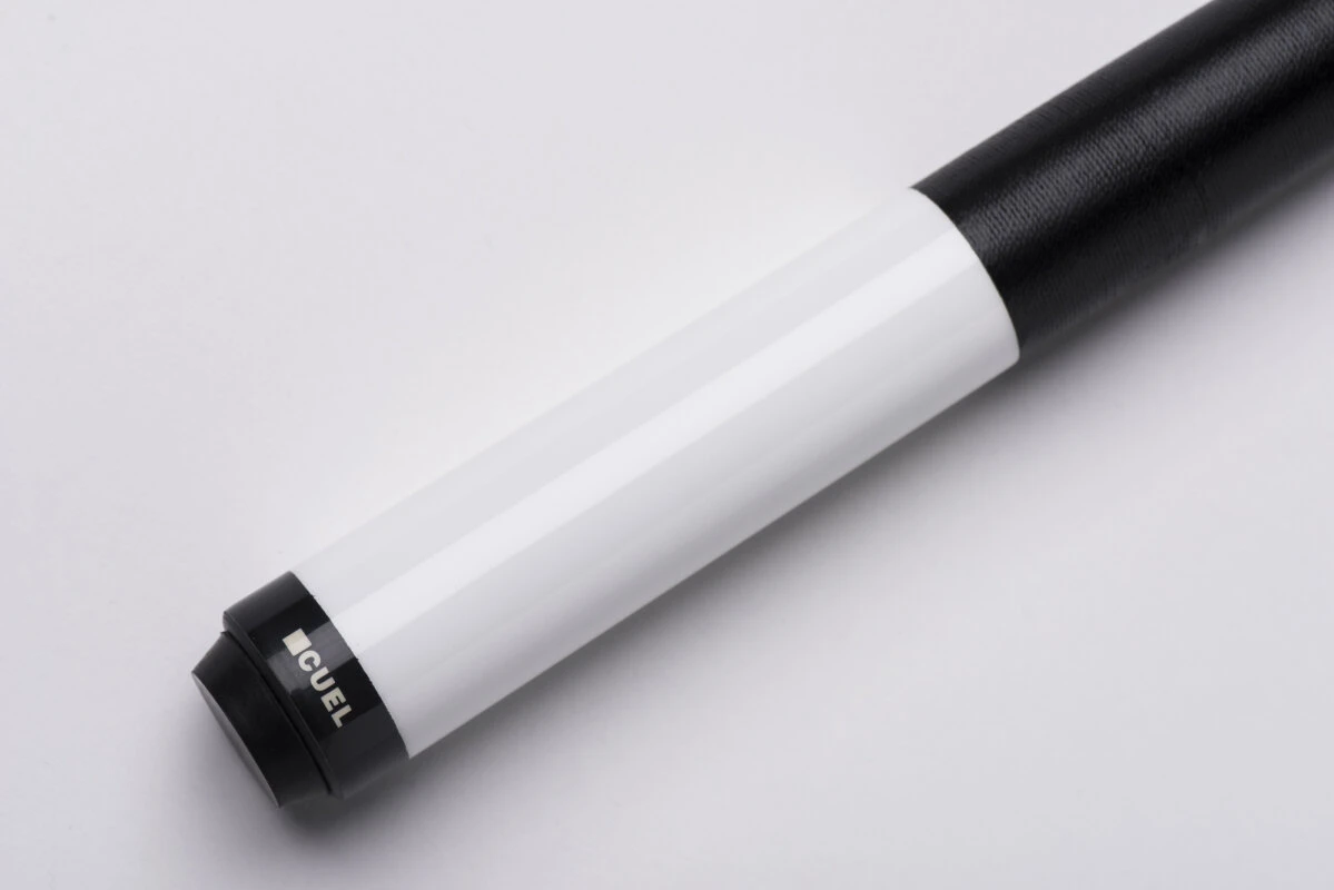 CUEL Code White Billard-Queue Weiß Für Poolbillard, 2-teilig, Mit Vollholz-Oberteil, Leinen-Griffband, 3/8x10-Gewinde – Bild 2