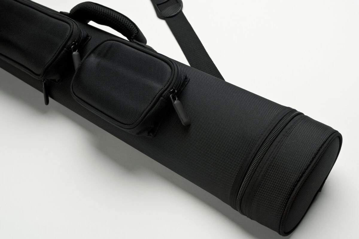 Cuel Billard-Köcher Sport Schwarz 2/4 Für Pool-Billard-Queues, Mit Schultergurt, Tragegriff Und Zwei Seitentaschen Für Billardzubehör