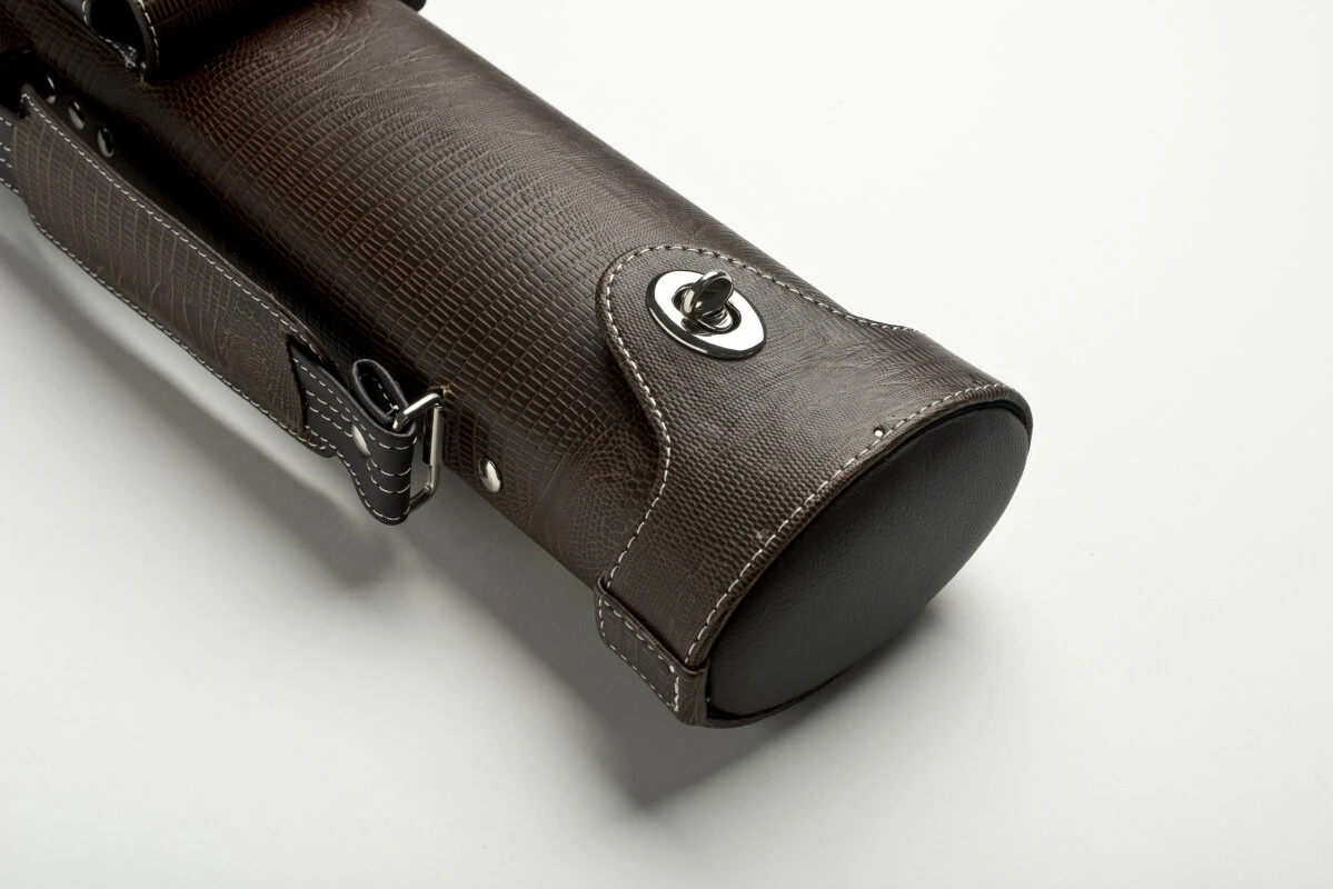 CUEL Billard-Köcher „Hustler Brown“ 2/2 Für Pool-Billard-Queues, Braun, Aus Feinem Kunstleder, Mit Drei Seitentaschen Für Billardzubehör – Bild 2