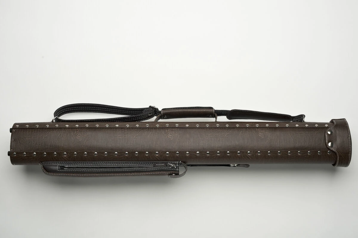 CUEL Billard-Köcher „Hustler Brown“ 2/2 Für Pool-Billard-Queues, Braun, Aus Feinem Kunstleder, Mit Drei Seitentaschen Für Billardzubehör – Bild 4