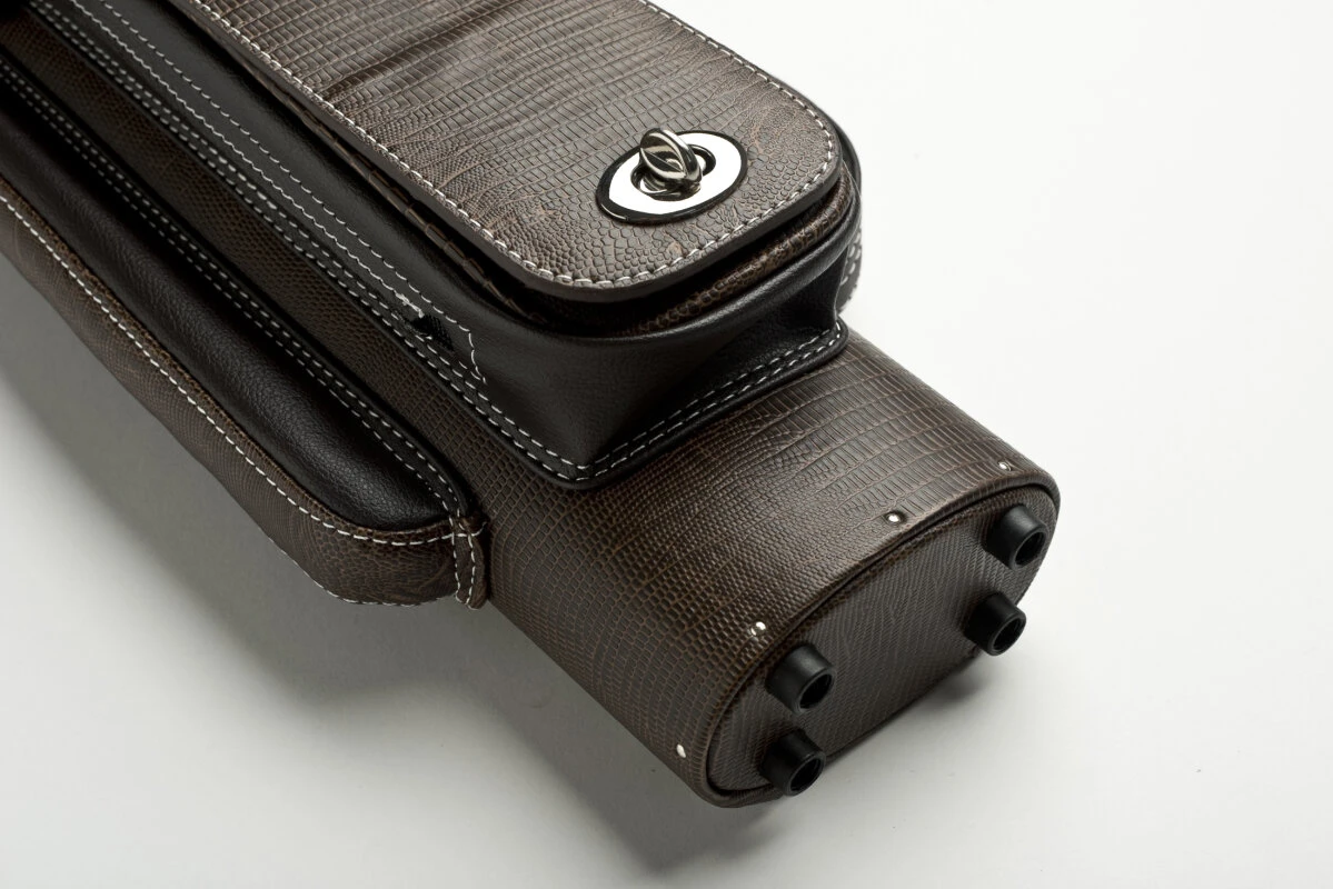 CUEL Billard-Köcher „Hustler Brown“ 2/2 Für Pool-Billard-Queues, Braun, Aus Feinem Kunstleder, Mit Drei Seitentaschen Für Billardzubehör – Bild 6