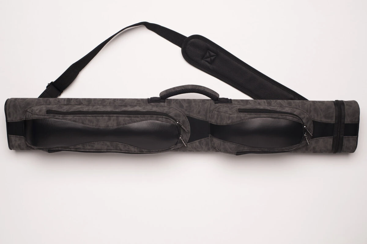 CUEL Billard-Köcher Suede Black 2/4 Für Pool-Billard-Queues, Aus Kunst-Wildleder, Mit Schultergurt, Tragegriff Und Zwei Seitentaschen Für Billardzubehör – Bild 2