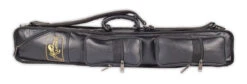 Laperti Billard-Queuetasche Tournament 4/8 Schwarz, Aus Hochwertigem Kunstleder, Mit Fünf Außentaschen Für Zubehör, Tragegriff Und Schultergurt