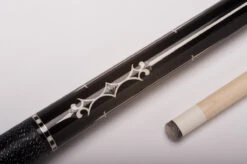 MIT MF1-016 Pool-Billard-Queue, 2-teilig, Mit Klebeleder, Vollholz-Oberteil, Leinen-Griffband, Inkl. Gewindeschoner