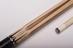 MIT MF1-018 Pool-Billard-Queue, 2-teilig, Mit Klebeleder, Vollholz-Oberteil, Leinen-Griffband, Inkl. Gewindeschoner