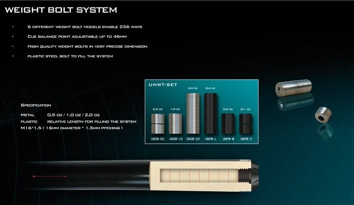 Universal-Gewichts-Set Für Pool- Und Carambolage-Queues Von Buffalo, Adam Und Universal – Bild 3